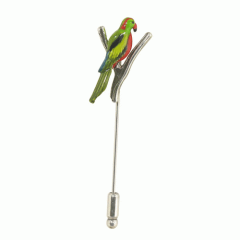 Брошь из лазурита и малахита ARA green parrot brooch