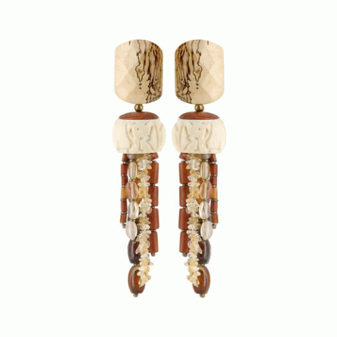 Клипсы из агата и цитрина TAMARINE tassel clips 