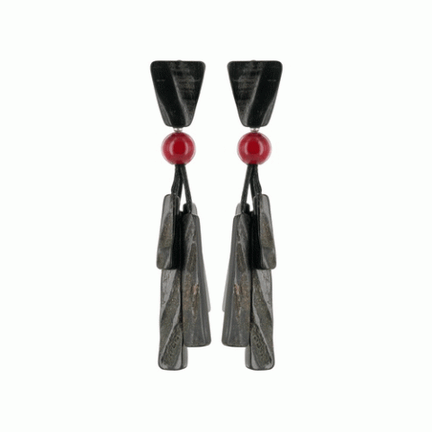 Клипсы из рога, коралла и кожи Cap Horn
