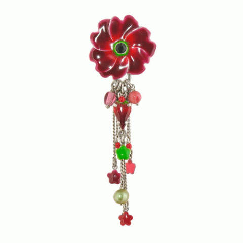 Клипсы из коралла и розового перламутра JOLIE FLEUR big clips