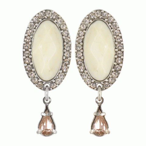 Клипсы из агата и говлита Mademoiselle Nude oval 