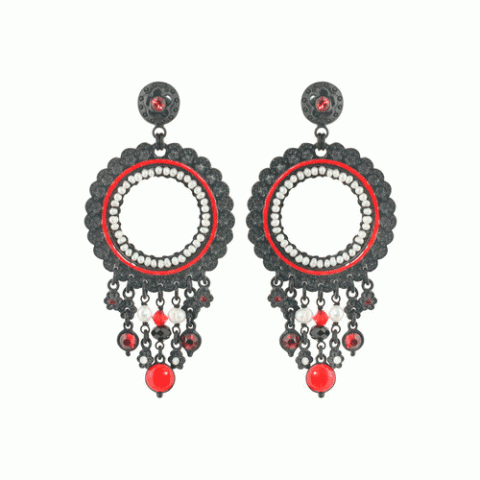 Серьги из жемчуга, ракушки и кристаллов Сваровски MALICE 12--1137M