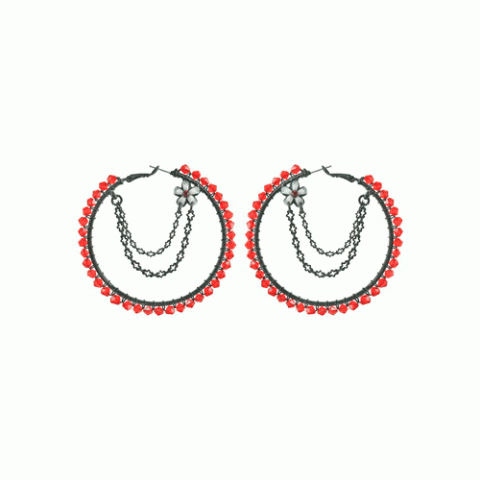 Серьги из жемчуга, ракушки и кристаллов Сваровски MALICE 12--1138M