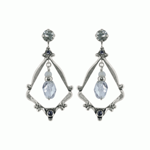 Серьги из гематита, халцедона, горного хрусталя и аметиста AURORE BOREALE 12--1327M