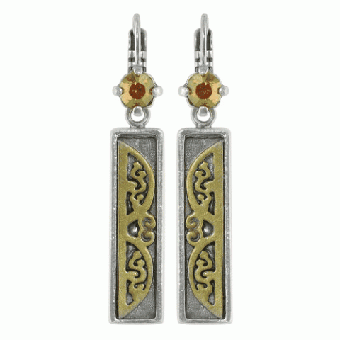 Серьги из коралла, цитрина, хризопраза и тигрового глаза ESMERALDA 12--1369M