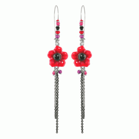 Серьги из нефрита и кристаллов Сваровски BOUQUET 12--1451M