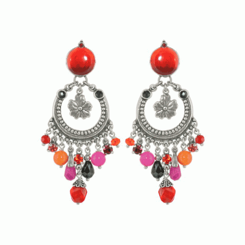 Серьги из нефрита и кристаллов Сваровски BOUQUET 12--1453M