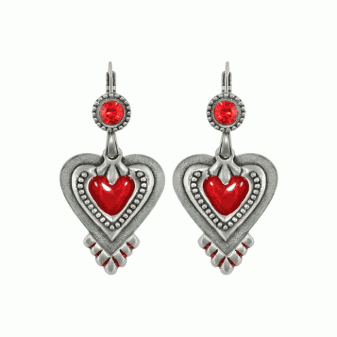 Серьги из граната, коралла и нефрита VENISE 12--1489M