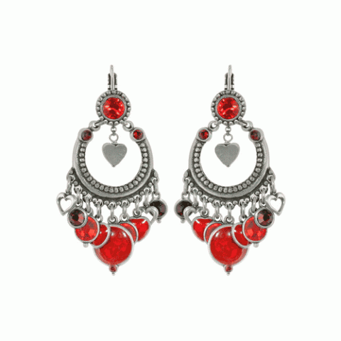 Серьги из граната, коралла и нефрита VENISE 12--1490M
