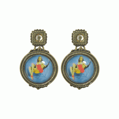 Серьги из пирита, цитрина и голубого агата MADAM'GLAM 12--1544M