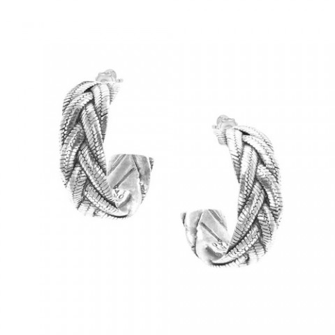 Серьги PANAMA braid creoles "S" 12--26677