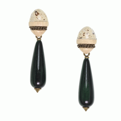 Серьги из аквамарина, тигрового глаза и кожи ската MAKAÏ 12--34526