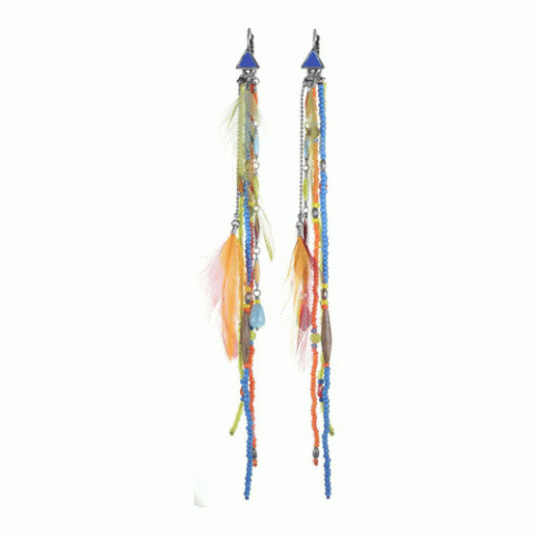 Серьги из аквамарина, коралла, нефрита и Сваровски SELENA 12--61940
