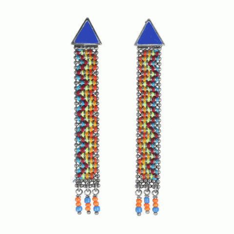 Серьги из аквамарина, коралла, нефрита и Сваровски SELENA 12--61948