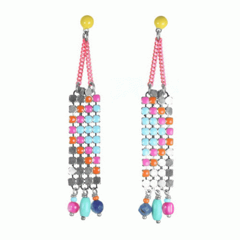 Серьги из говлита, содалита и ракушки TITA LOCA 12--61986