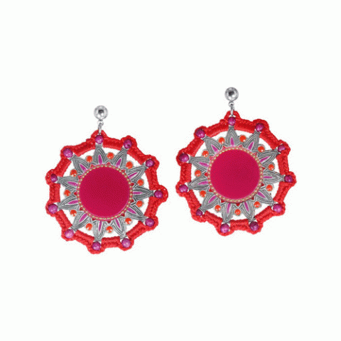 Серьги из коралла, нефрита и Тагуа CORENTINE 12--62022