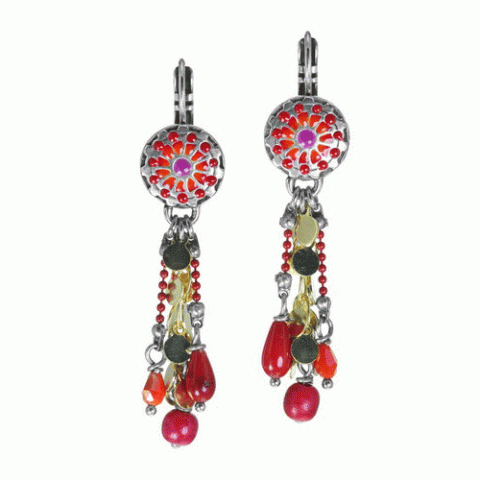 Серьги из коралла, нефрита и Тагуа CORENTINE 12--62025