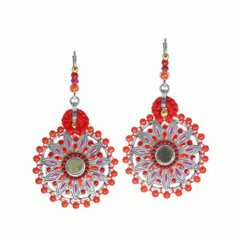Серьги из коралла, нефрита и Тагуа CORENTINE 12--62031