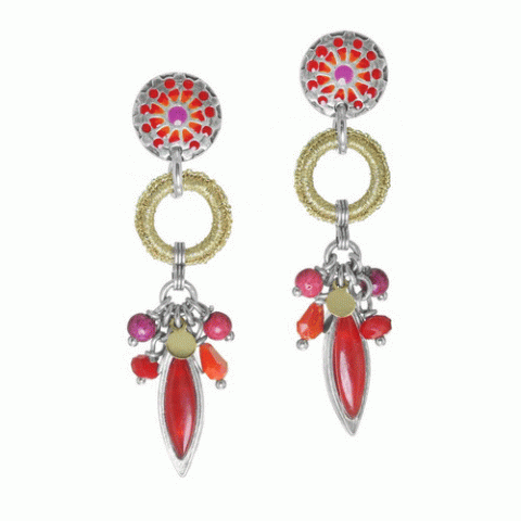 Серьги из коралла, нефрита и Тагуа CORENTINE 12--62034