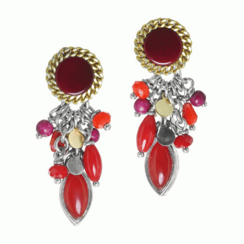 Серьги из коралла, нефрита и Тагуа CORENTINE 12--62035