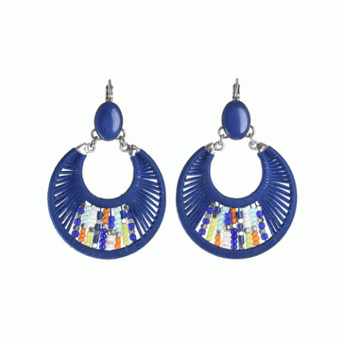 Серьги из коралла, говлита, ляписа лазури и Тагуа LILOANE 12--62040