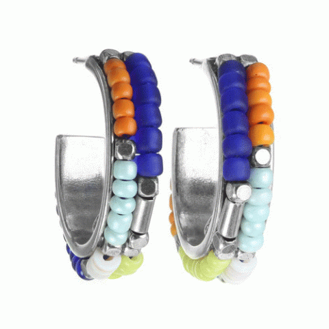 Серьги из коралла, говлита, ляписа лазури и Тагуа LILOANE 12--62041