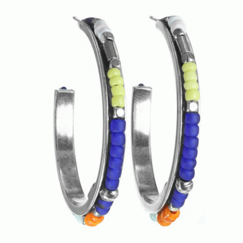 Серьги из коралла, говлита, ляписа лазури и Тагуа LILOANE 12--62042