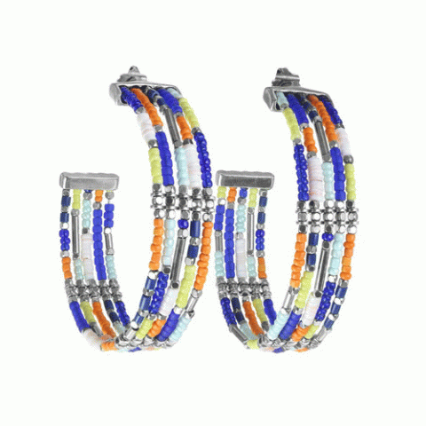 Серьги из коралла, говлита, ляписа лазури и Тагуа LILOANE 12--62044