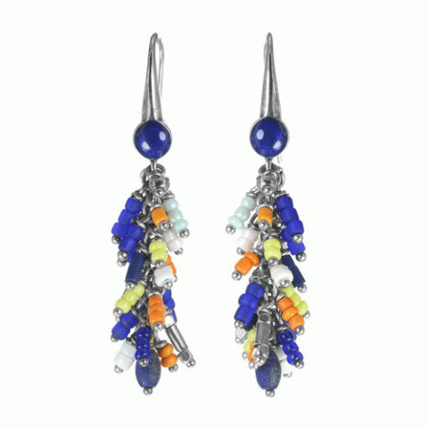 Серьги из коралла, говлита, ляписа лазури и Тагуа LILOANE 12--62048