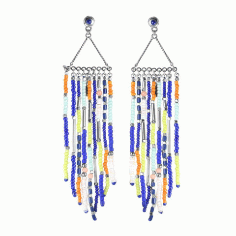 Серьги из коралла, говлита, ляписа лазури и Тагуа LILOANE 12--62051