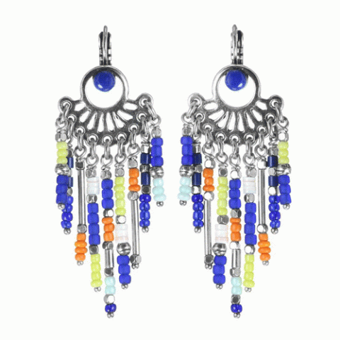 Серьги из коралла, говлита, ляписа лазури и Тагуа LILOANE 12--62053