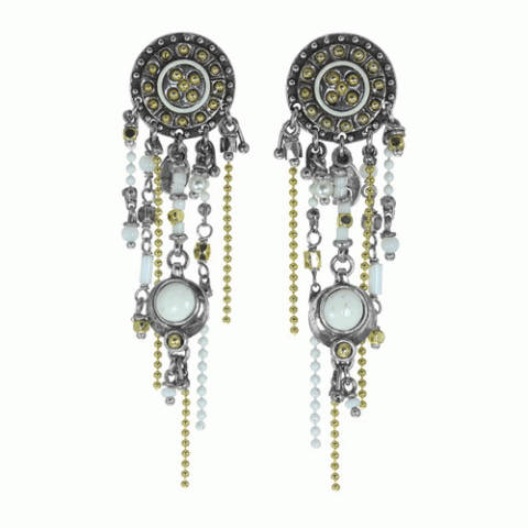 Серьги из кальцита, коралла и говлита BERENICE 12--62060
