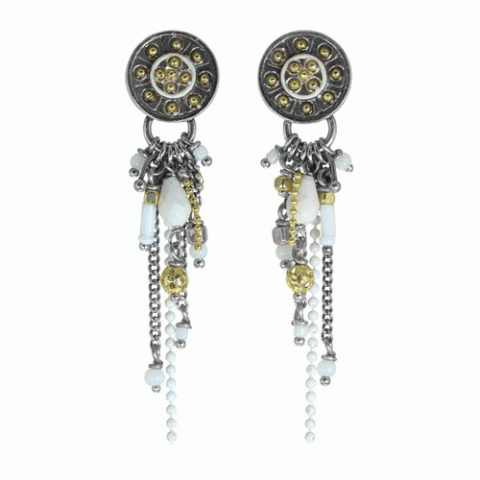 Серьги из кальцита, коралла и говлита BERENICE 12--62061