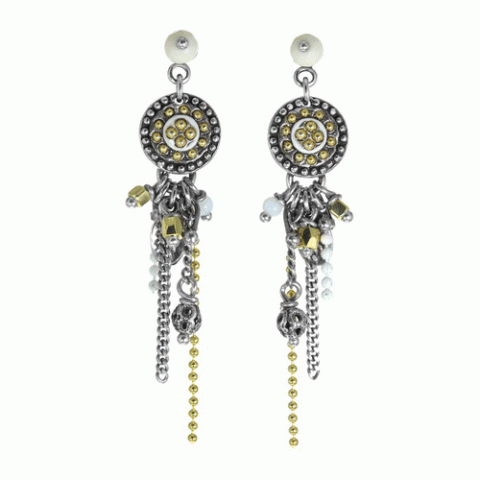 Серьги из кальцита, коралла и говлита BERENICE 12--62063