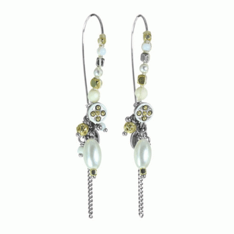 Серьги из кальцита, коралла и говлита BERENICE 12--62066