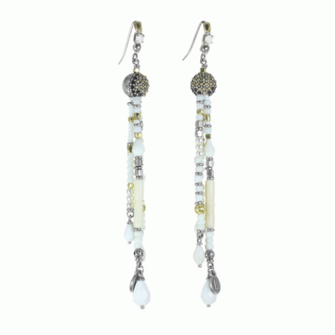 Серьги из кальцита, коралла и говлита BERENICE 12--62067