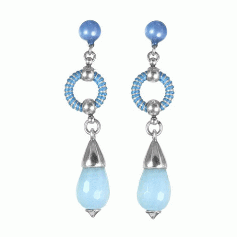 Серьги из агата, жемчуга, нефрита и лунного камня PENNY LANE 12--62104