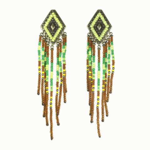 Серьги из авантюрина, хризопраза, яшмы и нефрита MOHEGANE 12--62120