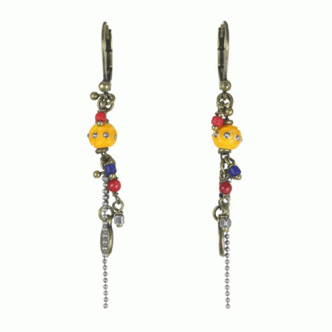 Серьги из граната, коралла, гематита и ракушки ECUADOR 12--62151