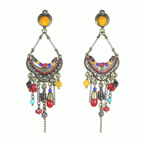 Серьги из граната, коралла, гематита и ракушки ECUADOR 12--62153