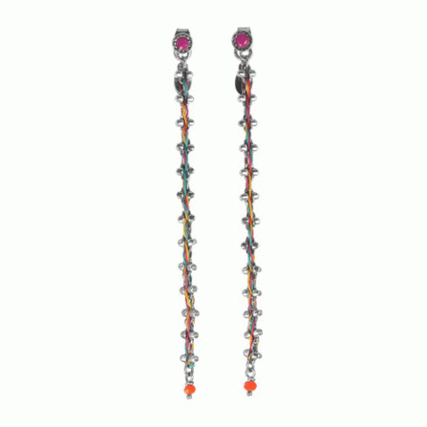 Серьги из коралла, нефрита, говлита и тигровой ракушки CHIARA 12--62163