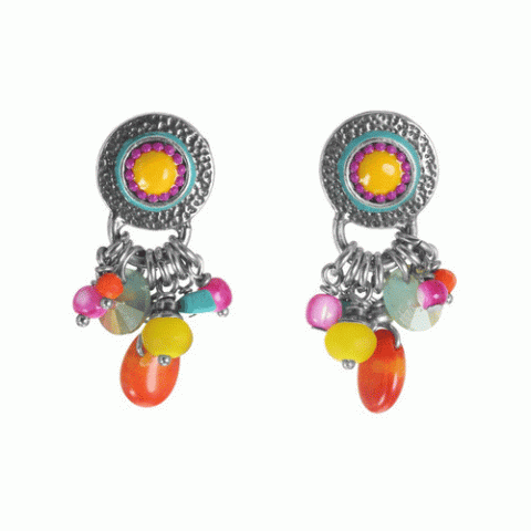 Серьги из коралла, нефрита, говлита и тигровой ракушки CHIARA 12--62171