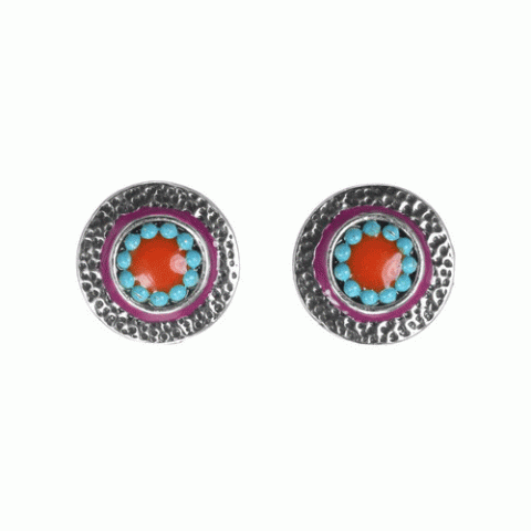 Серьги из коралла, нефрита, говлита и тигровой ракушки CHIARA 12--62176