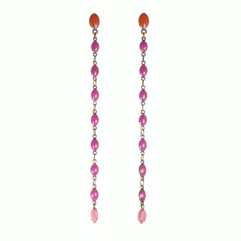 Серьги из коралла, тигрового глаза, нефрита и кожи змеи THALIA 12--62181