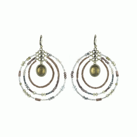 Серьги из гематита, рога, кварца и кристаллов Сваровски CYBELE 12--62200