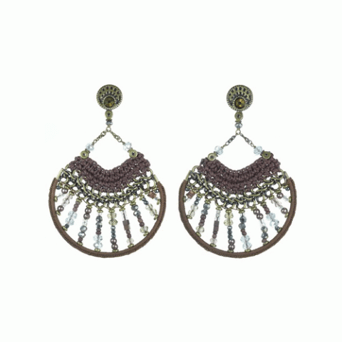 Серьги из гематита, рога, кварца и кристаллов Сваровски CYBELE 12--62202