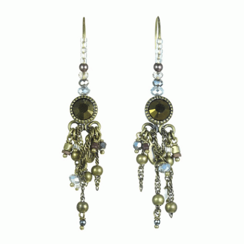 Серьги из гематита, рога, кварца и кристаллов Сваровски CYBELE 12--62204