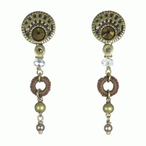 Серьги из гематита, рога, кварца и кристаллов Сваровски CYBELE 12--62209