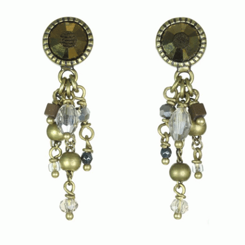 Серьги из гематита, рога, кварца и кристаллов Сваровски CYBELE 12--62214