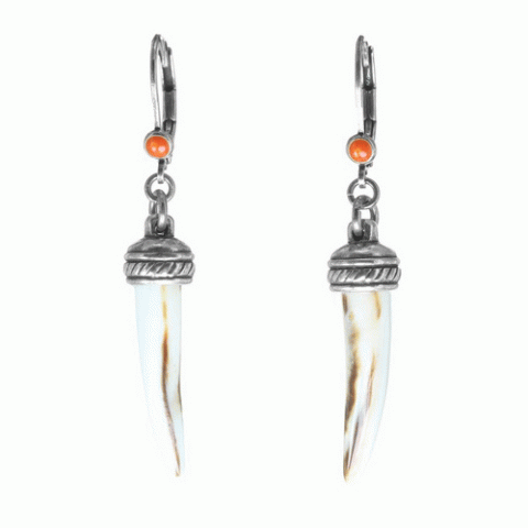 Серьги из коралла, сердолика, яшмы и лавы MARABOUT 12--62222